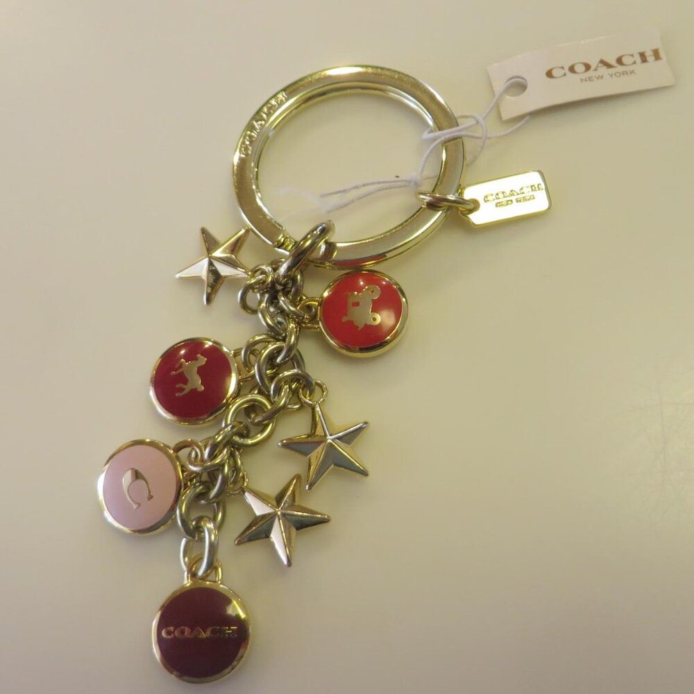 NWT Coach Multi-Color Charm Key Chain/ Keyfob/Keyring - #63495